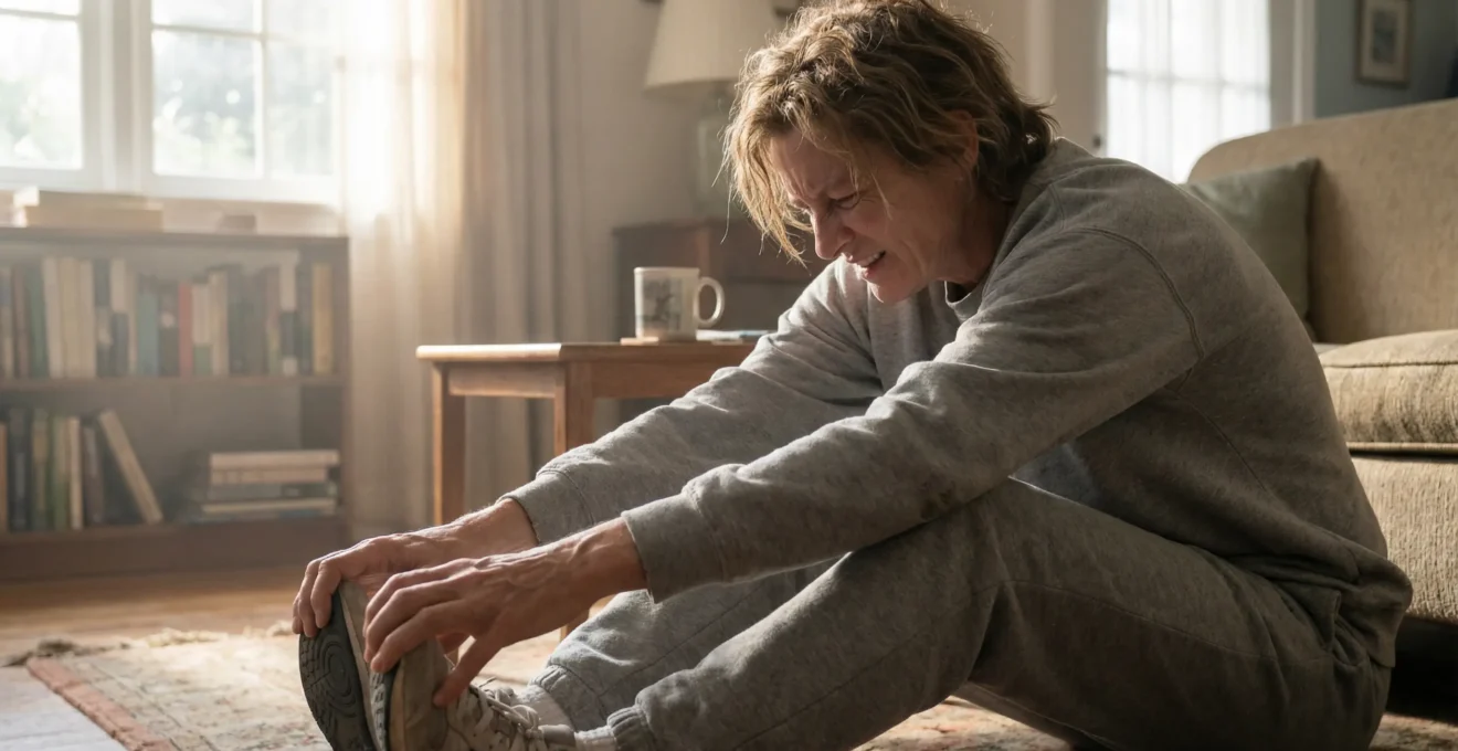 Person doing gentle morning stretch